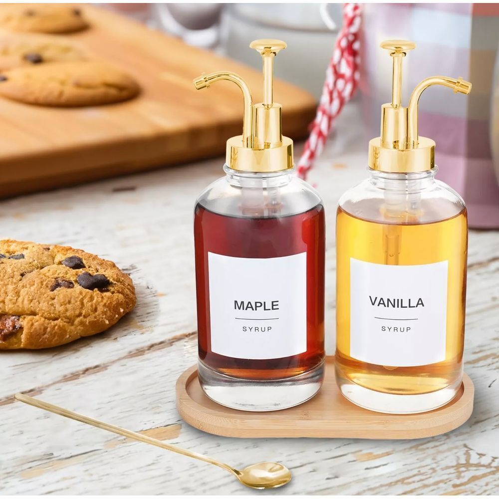 Gourmet Syrup Dispenser Set - Elevate Your Coffee Bar‎